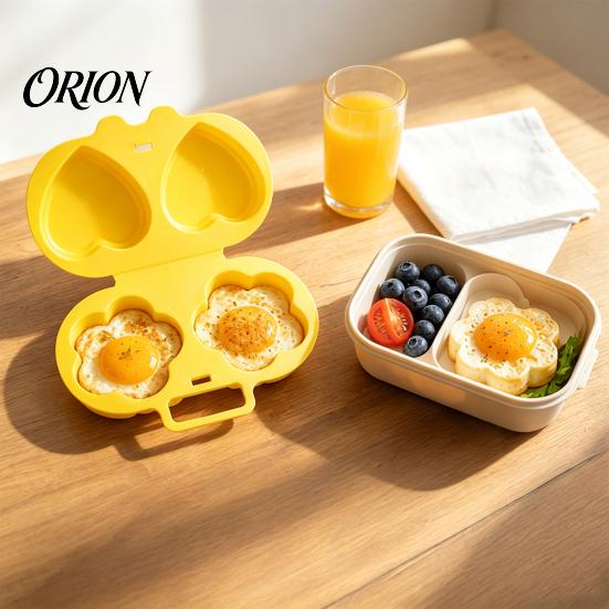 Pochoir à œufs pour micro-ondes, Moule rapide pour petit-déjeuner à la vapeur, Forme Fleur/Cœur, Ustensiles de cuisine, Formes pour matins pressés, Réutilisable, Cuisson saine sans huile,