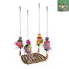 Bird Cockatiel Toys Foraging Swing Mat Rattan Small Bird Hanging Swing Foraging Toy for Birds Shredding Seagrass