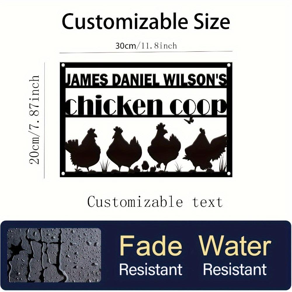 

Custom Metal Sign Chicken Coop Rustic Wall Decor Family Name Plate Home Garden Gift Metal Wall Art Sculpture 30cm