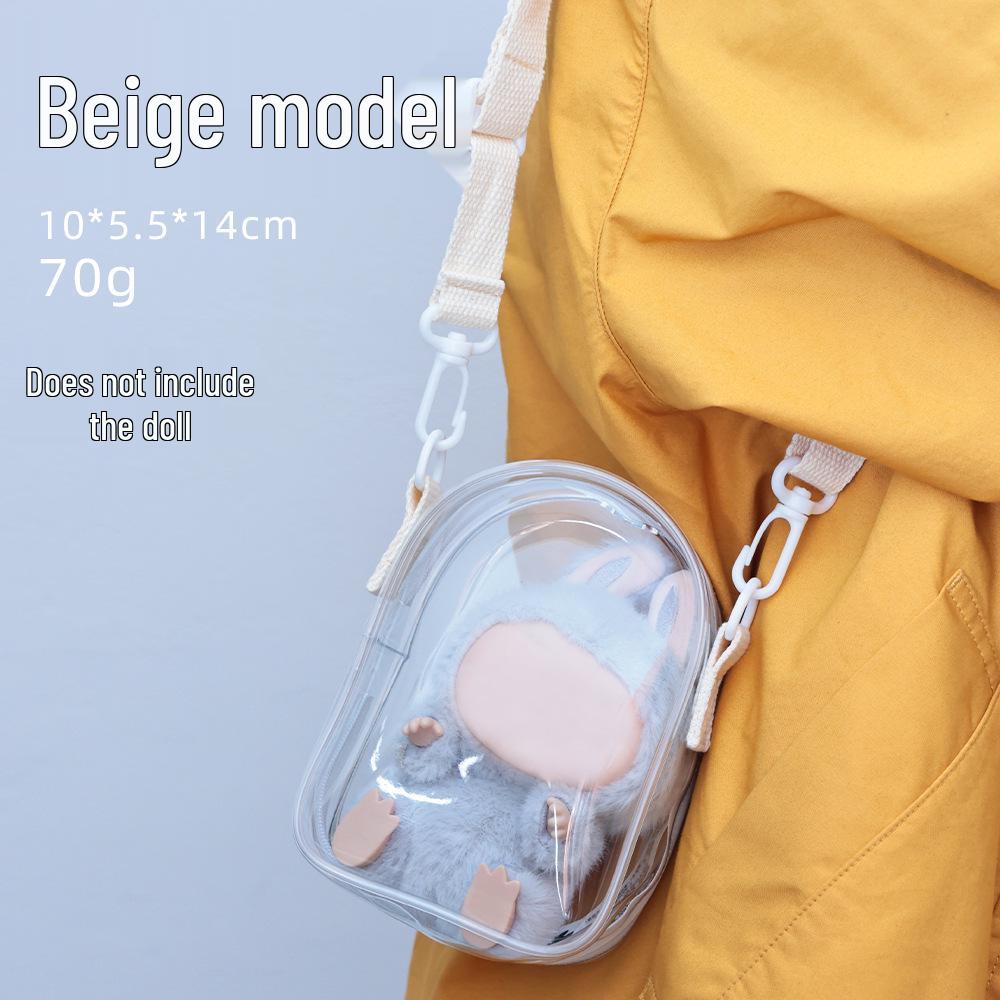 Labubu Sit Sit Party Zweite Generation Transparent Ita Umhängetasche Kinderwagentasche 14cm