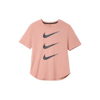Logo Print Sports Crew Neck Short Sleeve T-Shirt Women Tops Pink DC4324-685