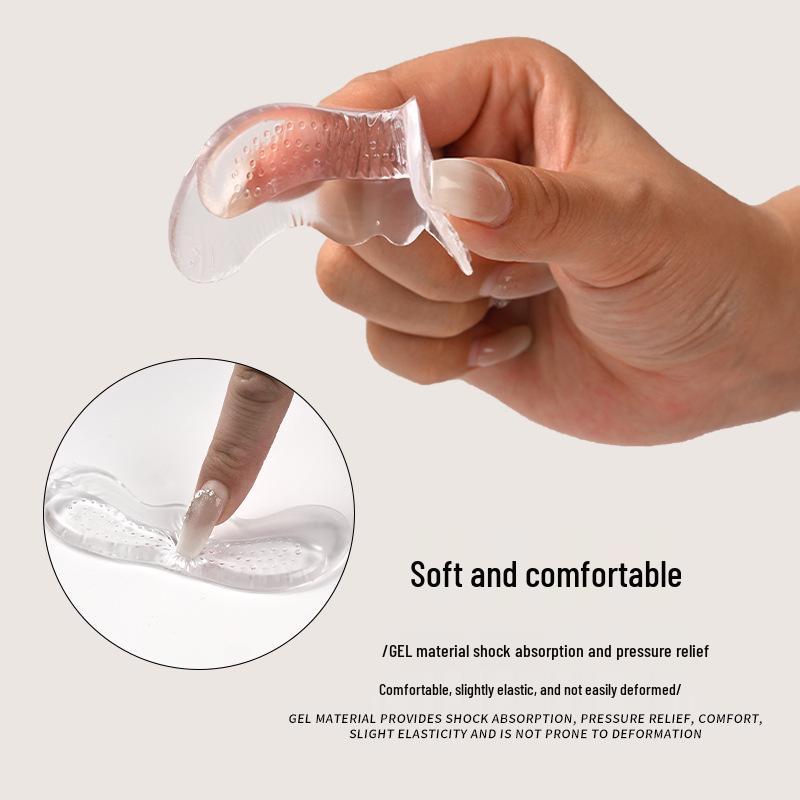 GEL Heel Stickers: Soft, Anti-Wear, Anti-Slip, Invisible Cushion with Massage and Shock Absorption for High Heels.
