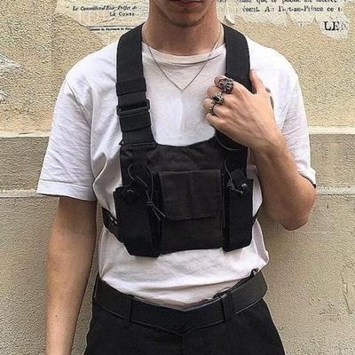 Men's and Women's Men's Chest Pack Trend Tactical Tooling Vest Bags Unisex Waterproof Chest Rig Bag Multifunctional Storage Bag
