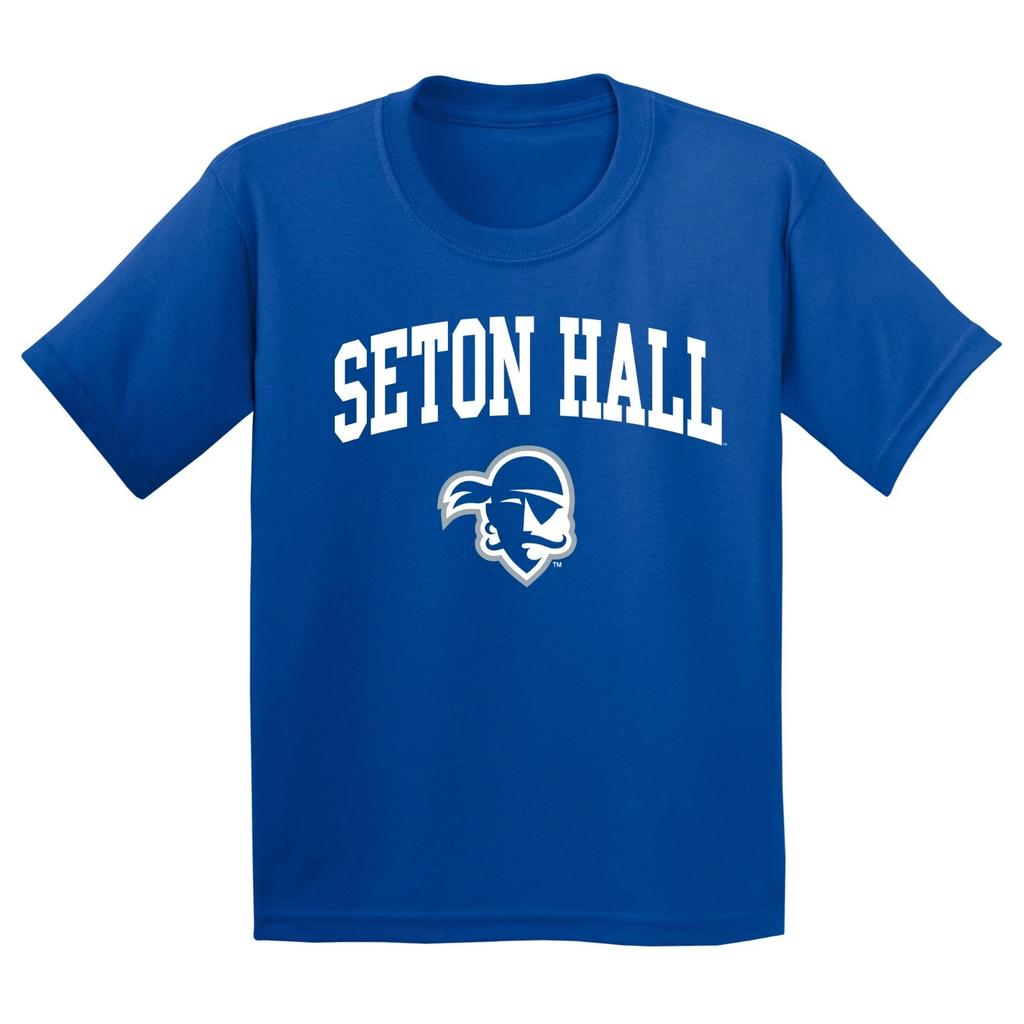 Seton Hall Pirates Arch Logo Licensed Unisex Youth T-Shirt - Royal