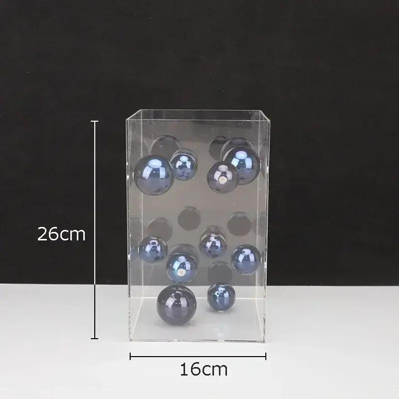 Modern Clear Acrylic Square Boxes Sculptures Creative Square Acrylic Cover Sphere Decor Porch Cabinet Crafts Ornament Home Decor