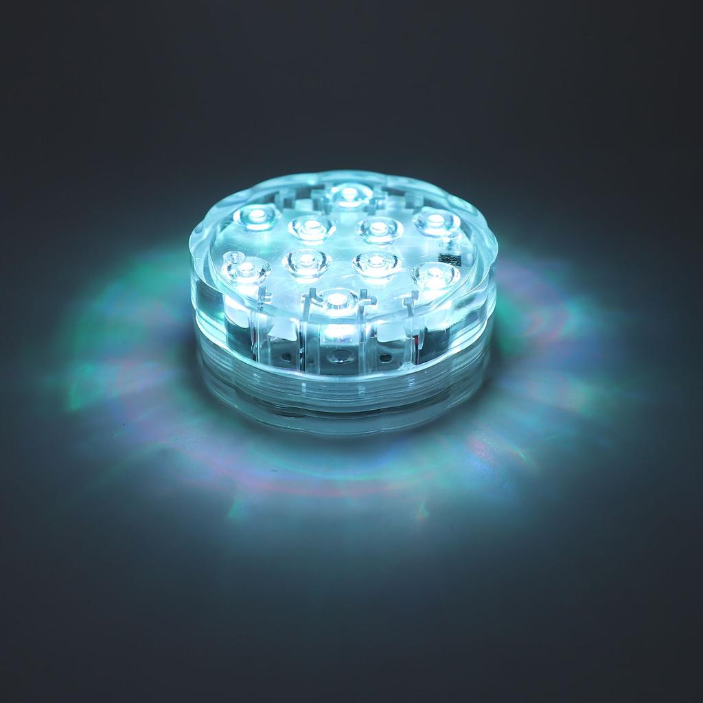 Pool Light with 24 Keys Remote Control 10 Light Beads IP68 Water Resistant RGB Magnetic Underwater Light for Outdoor Party