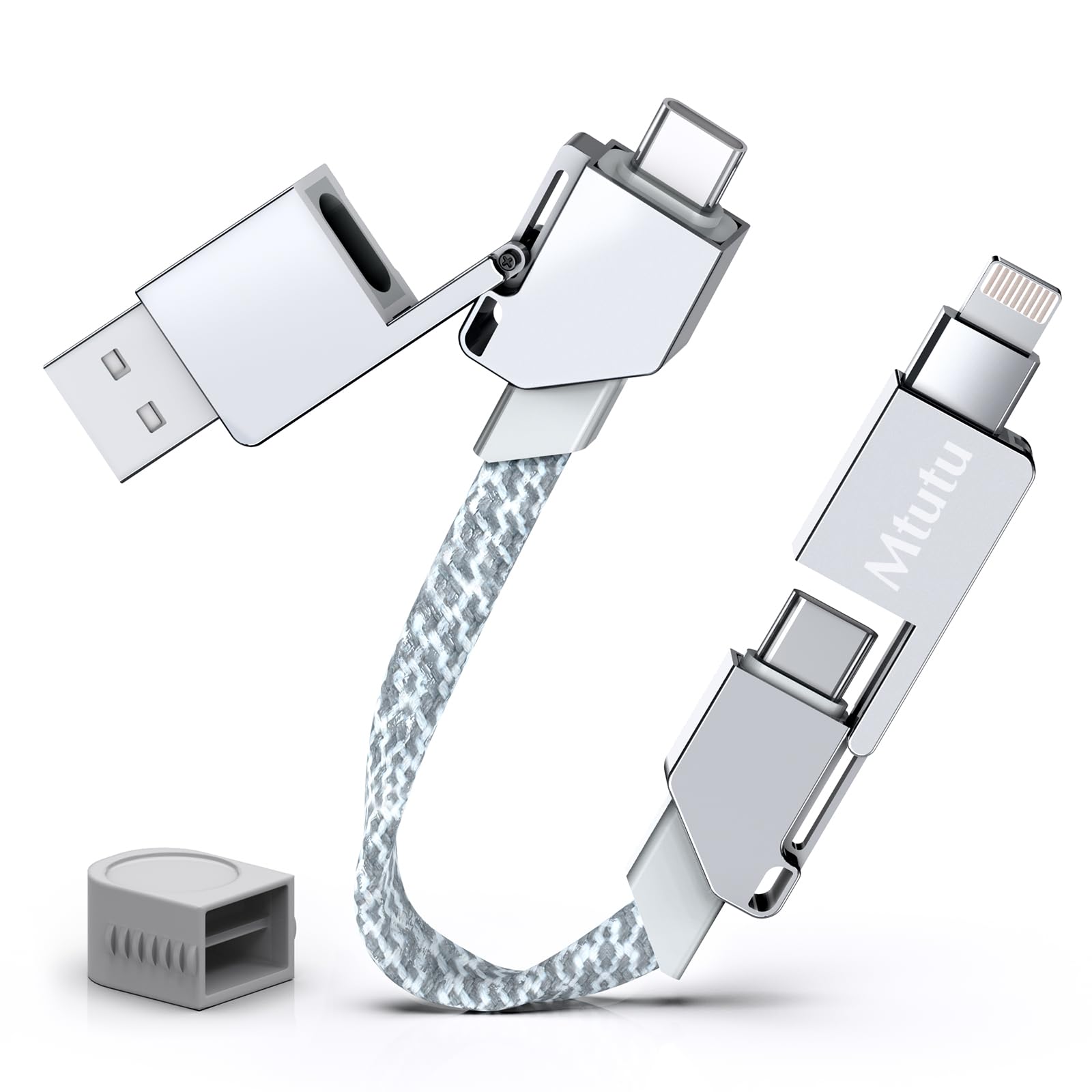 

Mtutu Type C Ultra Fast Charging for USB 480Mbps Data 6 Functions in Japanese Instruction Manual Multi-Cable 6-in-1 Cable, PD100W/5A Running, PD27W/3A