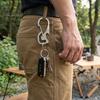 Utility Hanging Clip 2Pcs Multi-Function Carabiner with Bottle Opener, Screwdriver, Heavy Duty Stainless Men Keychain Steel Carabiner, EDC Tool