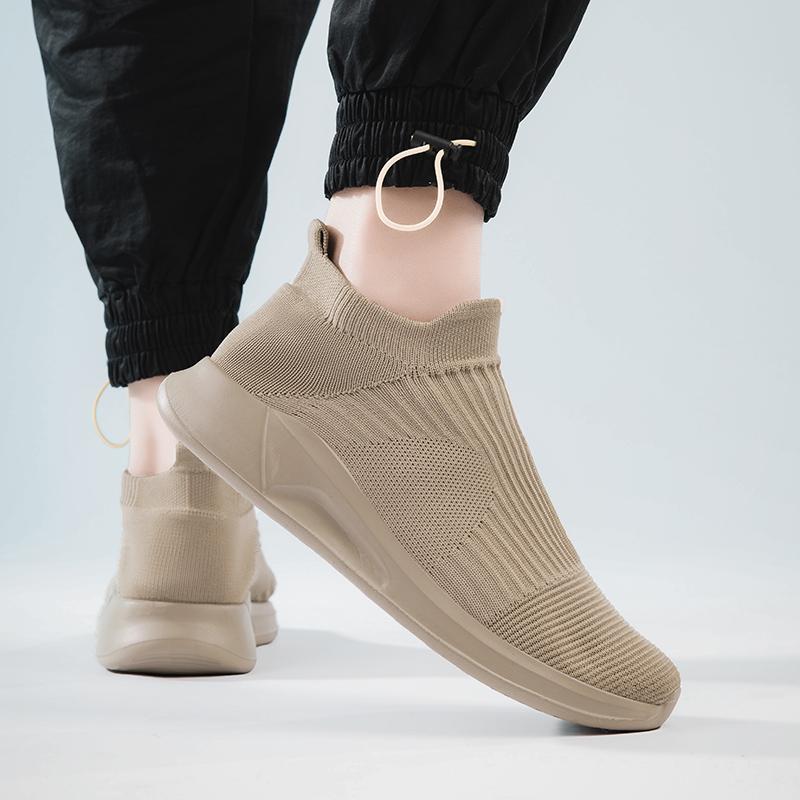 2024 Spring Autumn Newest Mesh Casual Shoes Outdoor Thick Sole Fashion Socks Shoes Men'S Sports Vulcanized Shoes Tenis Masculino