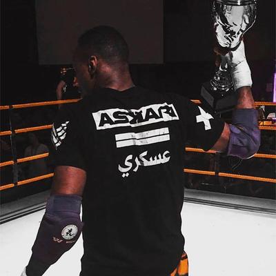 Askari Boxing Fighting Men's T Shirt Summer Sports Fitness Round Neck Summer Half-sleeved Outdoor Casual Top