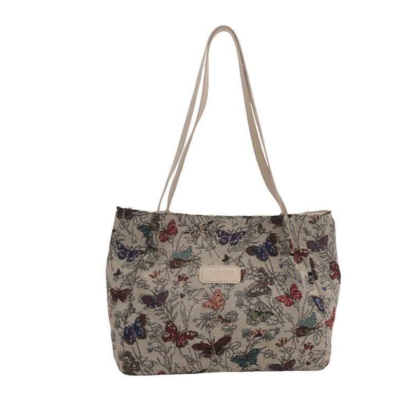 Chic Street Style Canvas Tote Bag For Girls Featuring Soft Durable Material