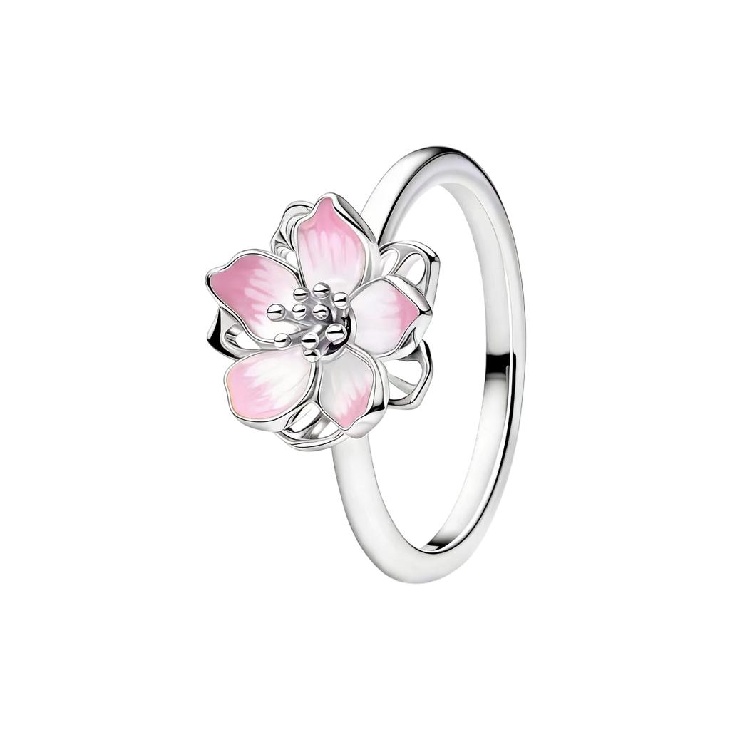New S925 Silver Red Rose Bow Simple Love Ring Card Snowflake Series Ice Linghua Gold Bee Flower Ring Jewelry