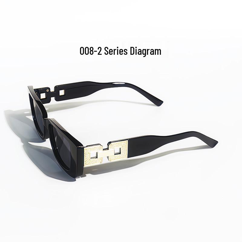 Fashionable Diamond Chain Square Frame Sunglasses with UV Protection - Women s High-End Trend