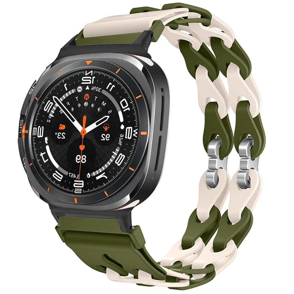 Silicone Chain Strap for Samsung Galaxy Watch 2025/7 Ultra 47mm Wristband Band Bracelet for Galaxy Watch ultra 2025 Watchband