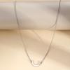 Stainless Steel Minimalist Moon Pendant Necklace Women's Fashion Commuter Personalised Design Collarbone Chain Jewellery Gift