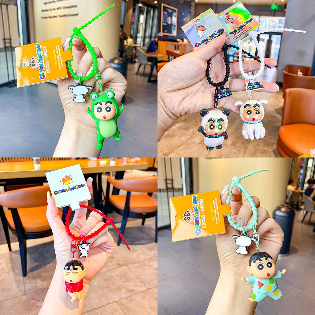 Adorable Crayon Shin-chan Pvc Alloy Keychain Cute Cartoon Pendant For Gifts And Accessories