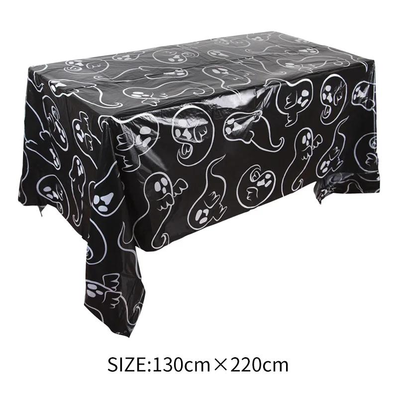 Halloween Decoration Tablecloth,Disposable Pumpkin Spider Web Bat Plastic Table Cover,Halloween Party Home Table Decor