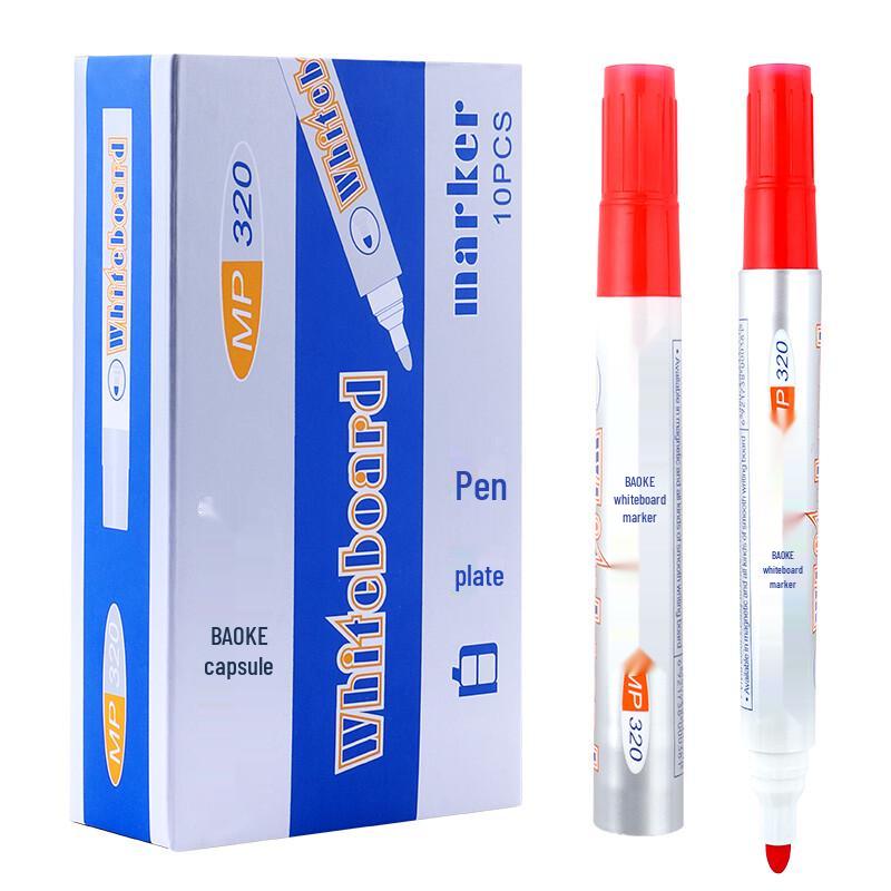 BAOKE MP320 Erasable Whiteboard Marker Pen красный/10 цветных ручек
