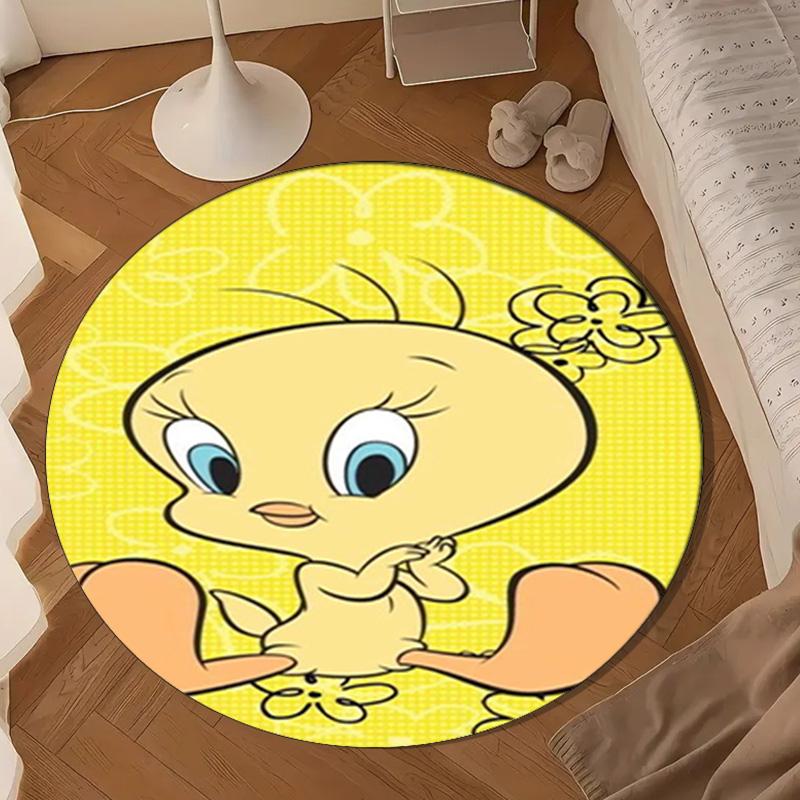 Yellow Bird Round Rug for Livingroom,Bedroom, Palyroom, Chair Rug, Area rug, Circle Carpet, Large Size Fan Christmas gift
