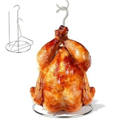 Turkey Roasting Rack Stainless Steel Hanging Chicken Holder Foldable Holiday Turkey Cooking Kit for Chicken Duck Goose BBQ Grill