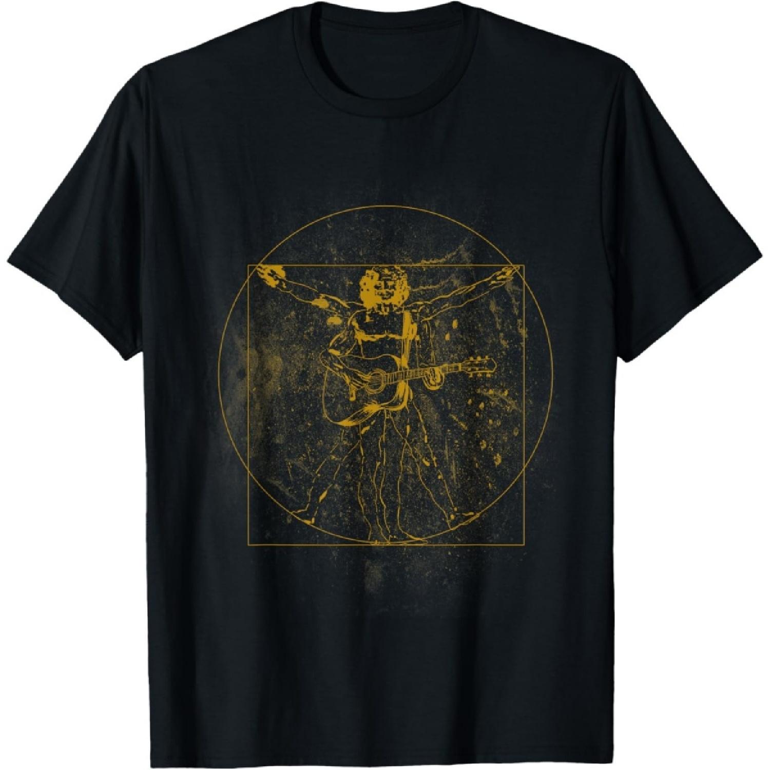 

Da Vinci Acoustic Guitar Player Funny Musician Pun T-Shirt T-Shirt XXXXXL чорний