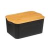 Container with Bamboo Lid 24l Black
