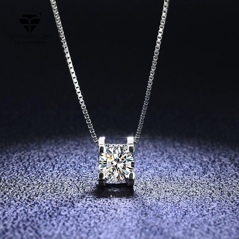 

925 Sterling Silver Cow Head Necklace for Women K-style Stylish Single Drill Chain Clavicle Chain Fashion Zircon Necklace Jewelry DZ066 +40+5cm box chain
