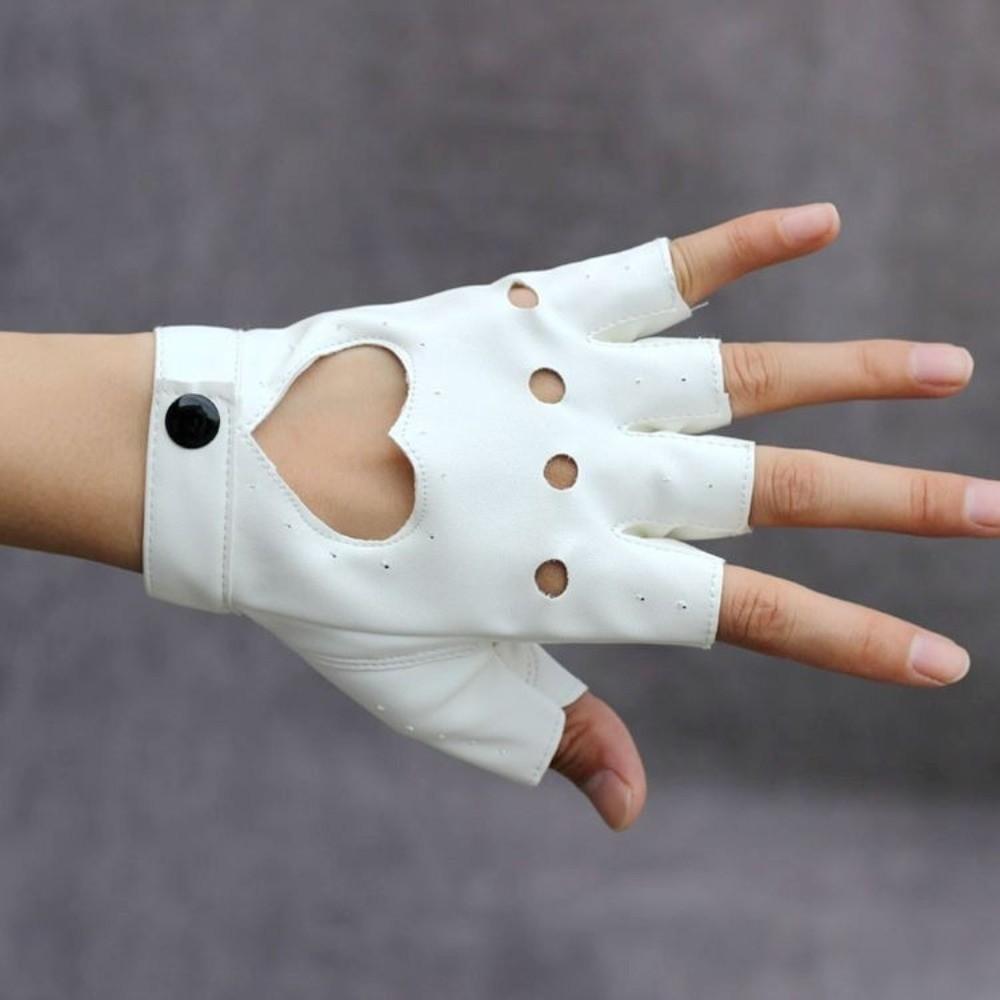 Punk Women Leather Gloves Harajuku Half Finger Mittens Sweet Cool Y2k Leather Gloves Girls
