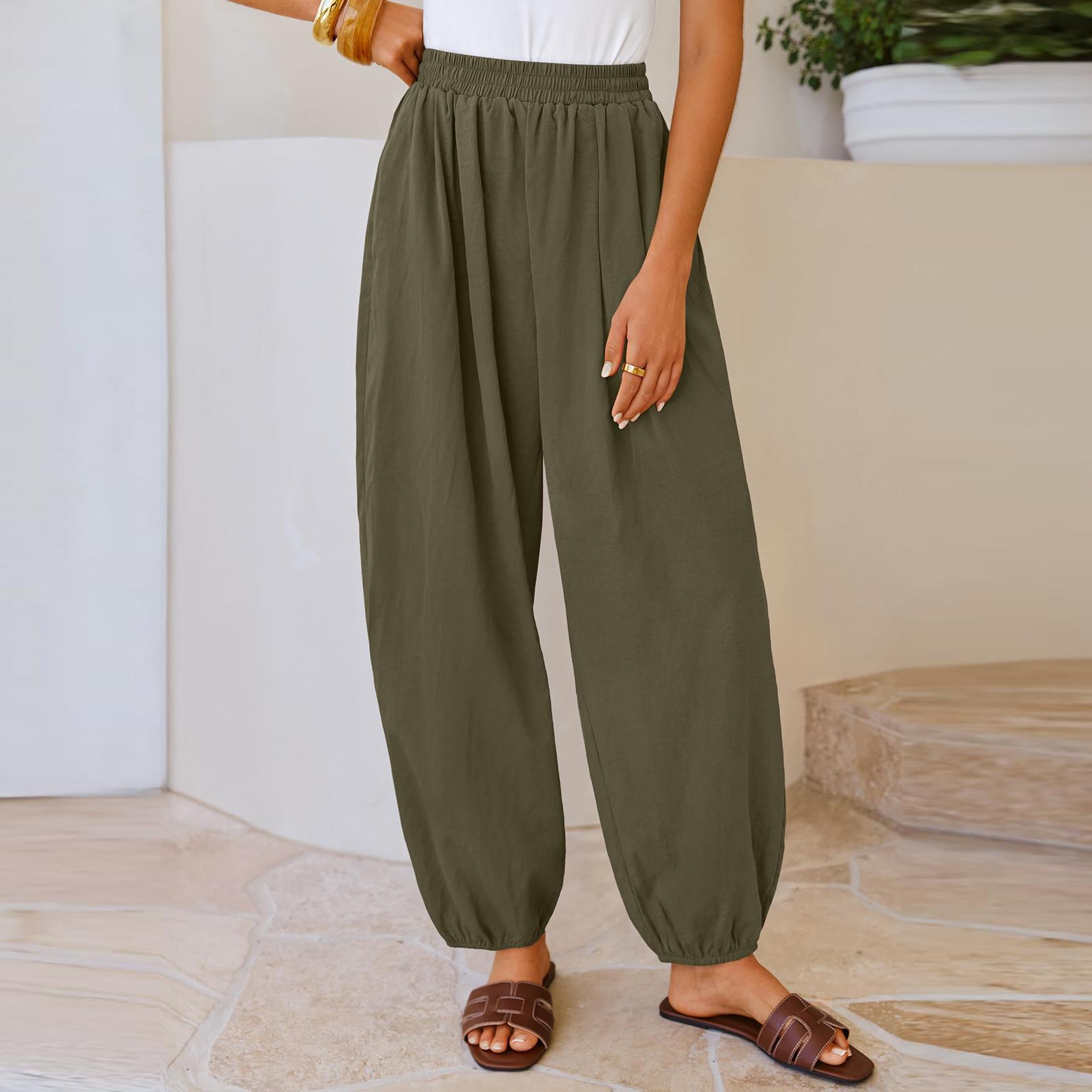 Women s Casual Relaxed-Fit Cuffed Pants L