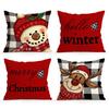Christmas Cushion Cover Xmas Decorations For Home Merry Christmas Snowman With Elk Pillowcase Natal Navidad New Year Gifts