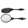 Motorcycle Black Universal 10mm Side Mirror Rearview Mirror Anti-fall Folding Round Mirror