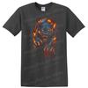 Fierce Blue Panther Graphic T Shirt with Flames Wild Animal Tee