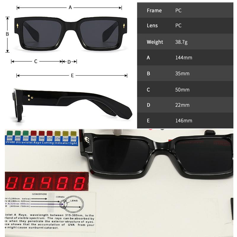 SHAUNA Ins Popular Fashion Square Rivets Men Sunglasses Vintage Punk Gradient Women Trending Dark Green Sun Glasses Shades UV400