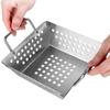 Double Handle Stainless Steel Grilling Tray Anti-rust Non-stick French Fries Fryer Basket Drainable Hollow Design