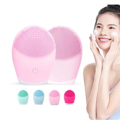 Electric Silicone Facial Cleanser Massager Skincare Tool with Vibration Pore Cleaning Beauty Machine Self-Battery Powered