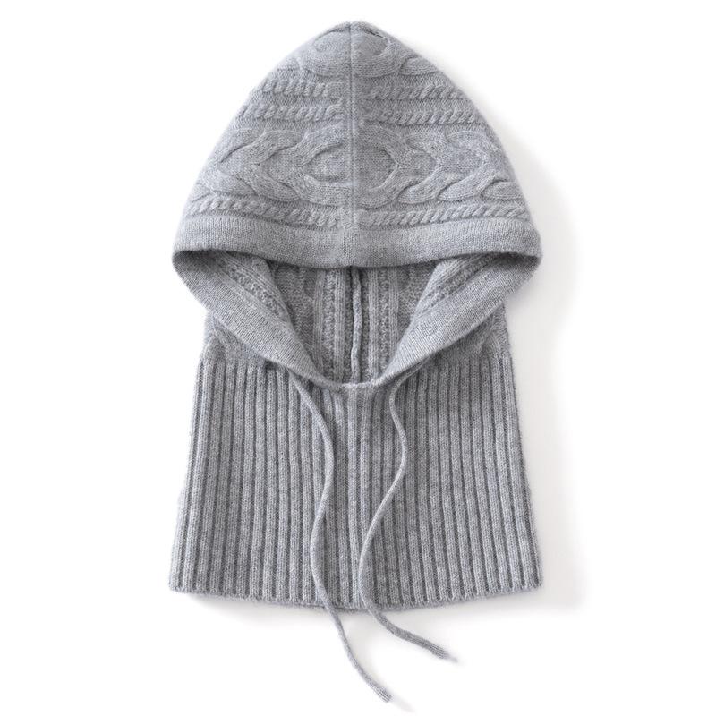 Balaclava Hat Cashmere Hat Women's Winter Warm Hat Scarf Integrated Ear Protection Wool Knitted Hat
