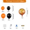 136pcs Basketball Balloon Set, Orange Black Balloon Chain Basketball Set, Boys Birthday Party Sports Themed Balloon Supplies