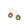 Festive Christmas S925 Silver Needle Women's Drop Glaze Earrings - Elegant Holiday Jewelry.