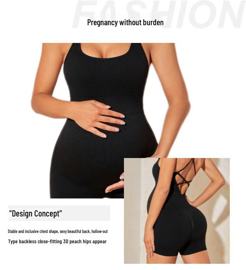 Summer Backless Maternity Jumpsuit: Sexy, Comfortable, High Waist Yoga Suit