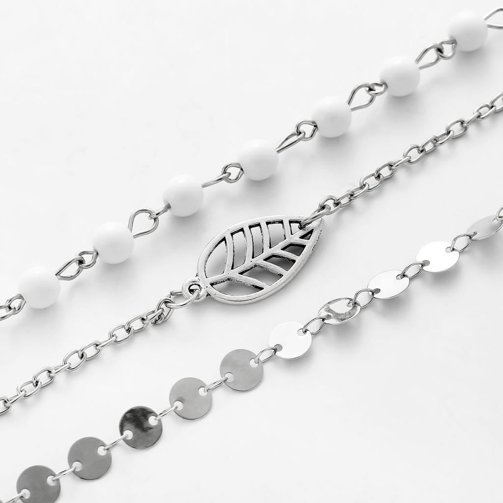 New, Fashionable Summer Beach Wind, Disc Leaves, Multi-Layer Anklets, Anklets