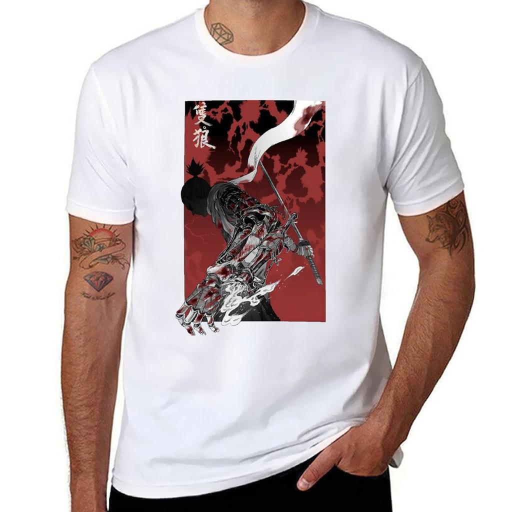 Maglietta Wolf With Katana Sekiro Sekiro Fumetto Anime Retro Cultura Pop Maglietta Unisex Maglietta