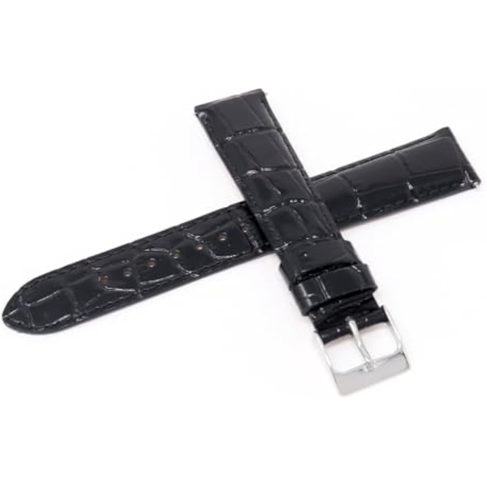 Seiko Band 20mm Cowhide Men's Black Black Watch Strap with Seiko Care Instructions RS03C20BK