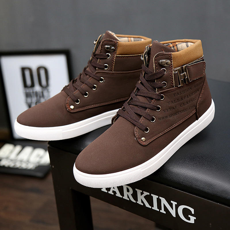 New Stylish Men's Skateboarding Shoes High Top Casual Shoes Outdoors Leisure Sneakers Breathable Walking Shoes Chaussure Homme