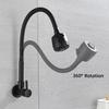Black Baking Varnish 360° Kitchen Wall Mounted Faucet Single Cold Universal Vegetable Basin Faucet Bathroom Balcony Faucet