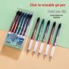 Crystal Blue Erasable Gel Pen: Metal Clip, Press-to-Erase, Triangular Grip, 0.5mm Bullet Tip for Correct Hand Posture.