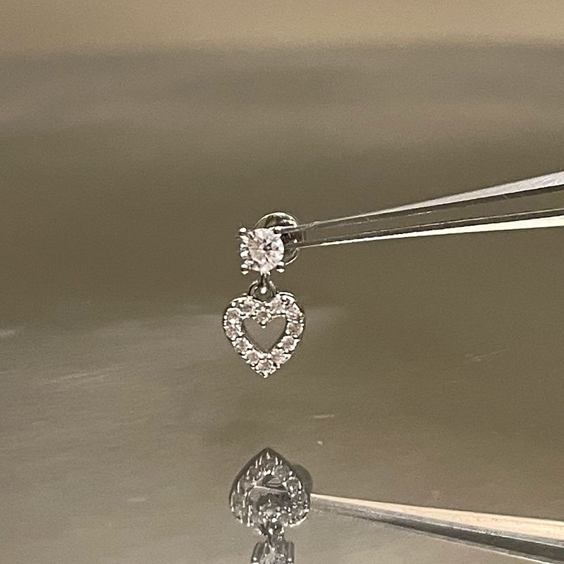 

Ringring Уникальный медицинский титан сталь женская серьга гвоздик 1 Silver Heart