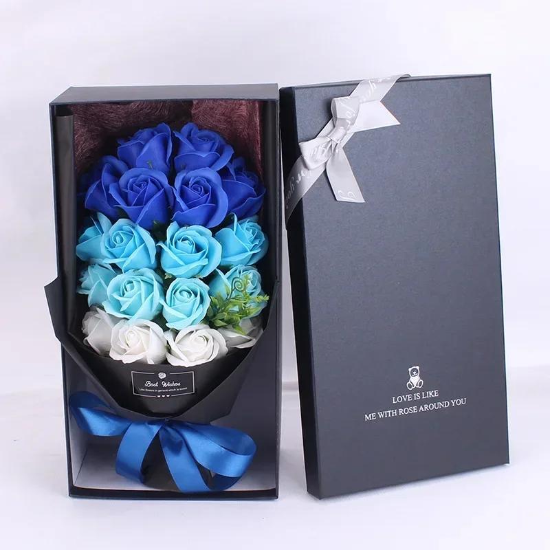 18pcs Romantic Valentine's Day Eternal Flower 18 Soap Rose Bouquet Gift Box Mother's Day Birthday Gift
