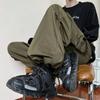 Y2K Women Streetwear Cargo Pants Harajuku Casual Solid Baggy Straight Trousers Fashion Wide Leg Pockets Joggers Trousers