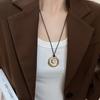 Fashion Jewelry Heart Necklace Black Wax Rope Charm Irregular Metal Pendant Necklaces Clavicle Chain for Couple Birthday Gift