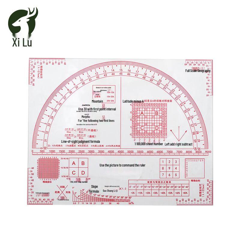Xi Lu Multifunctional Topographic Drafting & Coordinate Ruler